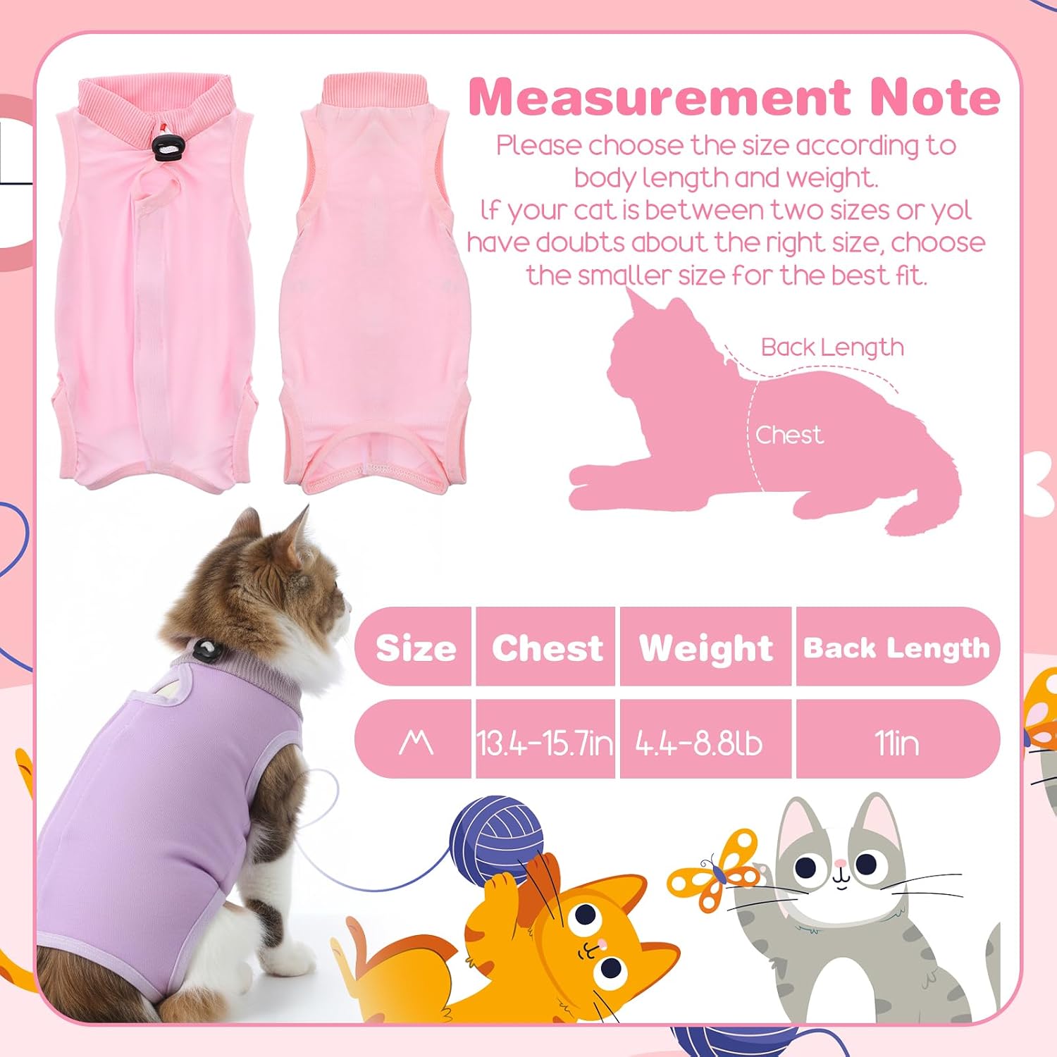 Cat wearing Elegaperma recovery suit for abdominal wound protection