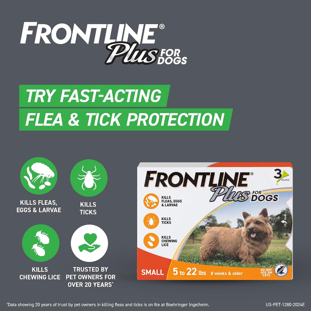 Frontline Gold small dog topical pest prevention three dose pack side angle
