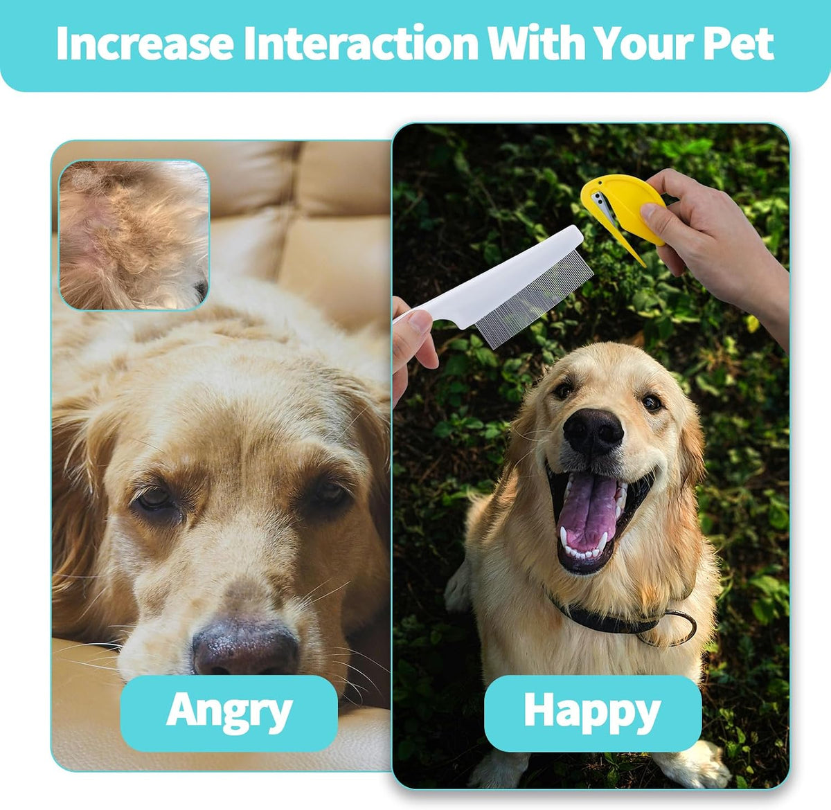Aecsze pet hair shedding tool set for cats and dogs