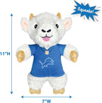 Durable plush pet toy featuring embroidered football team logo