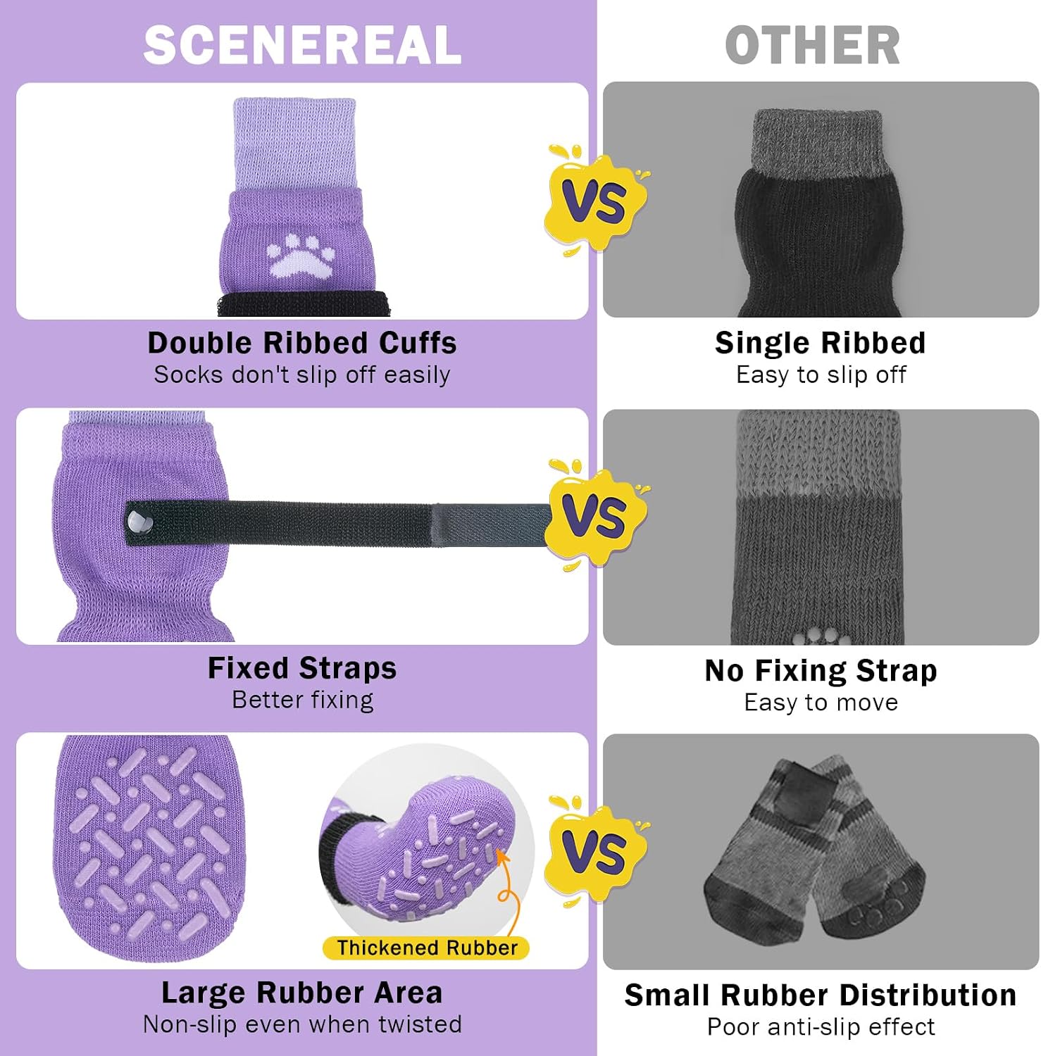 Side view of Scenereal dog booties showing elastic closure