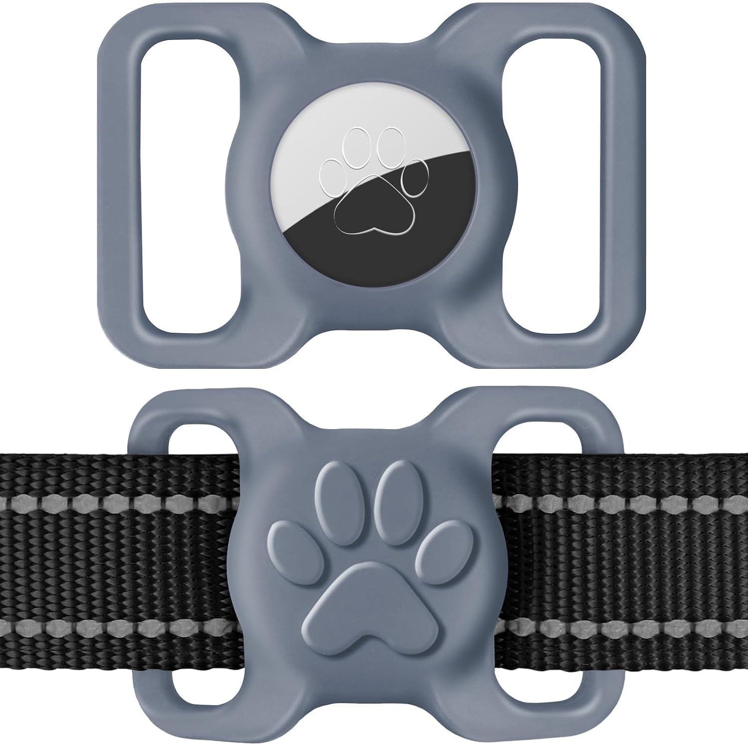 Dynmeow Dog Cat Collar Holder Compatible with Airtag, Anti-Lost Silcione Holder for 3/8 and 5/8 Inch Wide Collars, Black, S(1 Pack) - Image 13