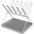 Solvrix stainless steel bottle drying rack front view on kitchen counter