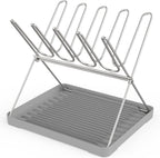 Solvrix stainless steel bottle drying rack front view on kitchen counter