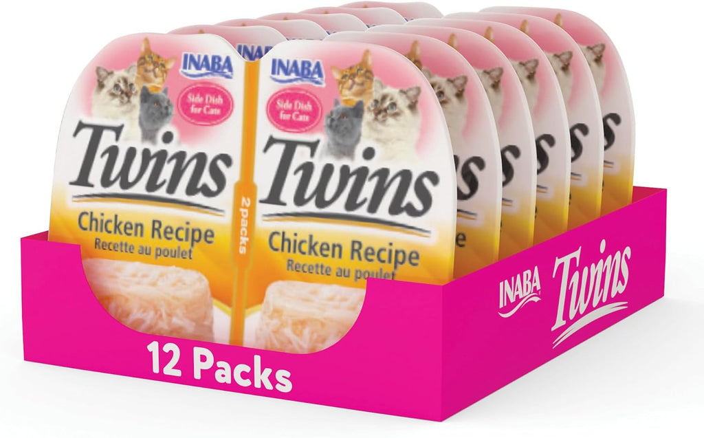 INABA Twins for Cats, Side Dish/Topper Cups, 1.23 Ounces per Serving, 12 Servings, Tuna & Chicken with Salmon Recipe - Image 9