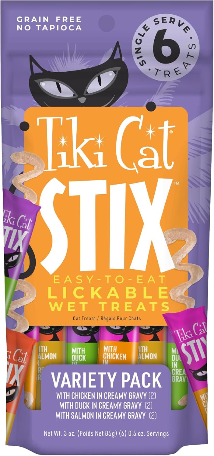 Tiki Cat Stix Mousse Treats, Single Serve Indulgent Lickable Treat or Dry Food Topper, Chicken and Shrimp in Creamy Gravy, 3 oz. Pouch - Image 12