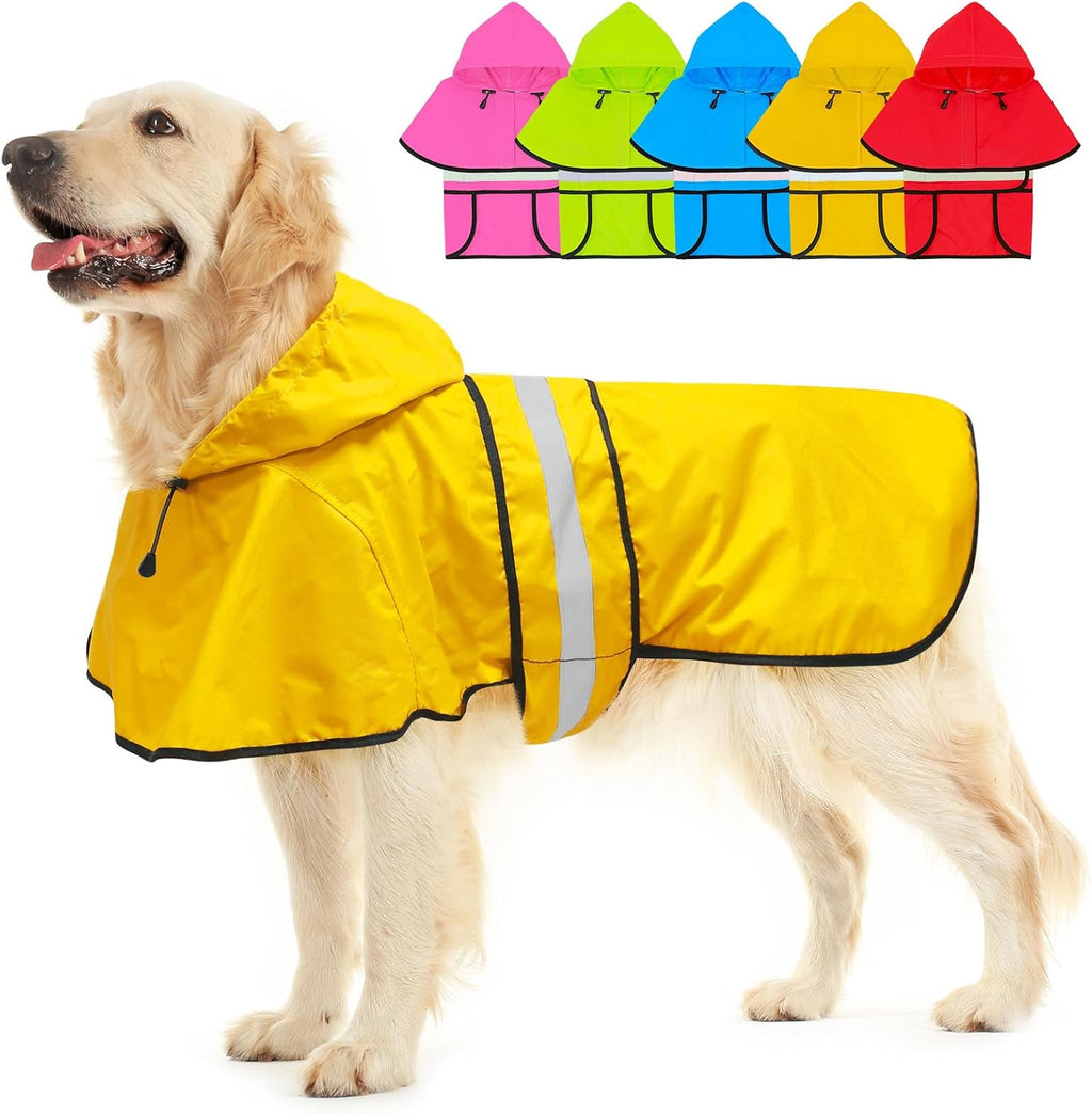 Durable protective canine outerwear for dark evening walks in rain