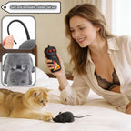 Close up view of the realistic texture on the gray electronic mouse toy