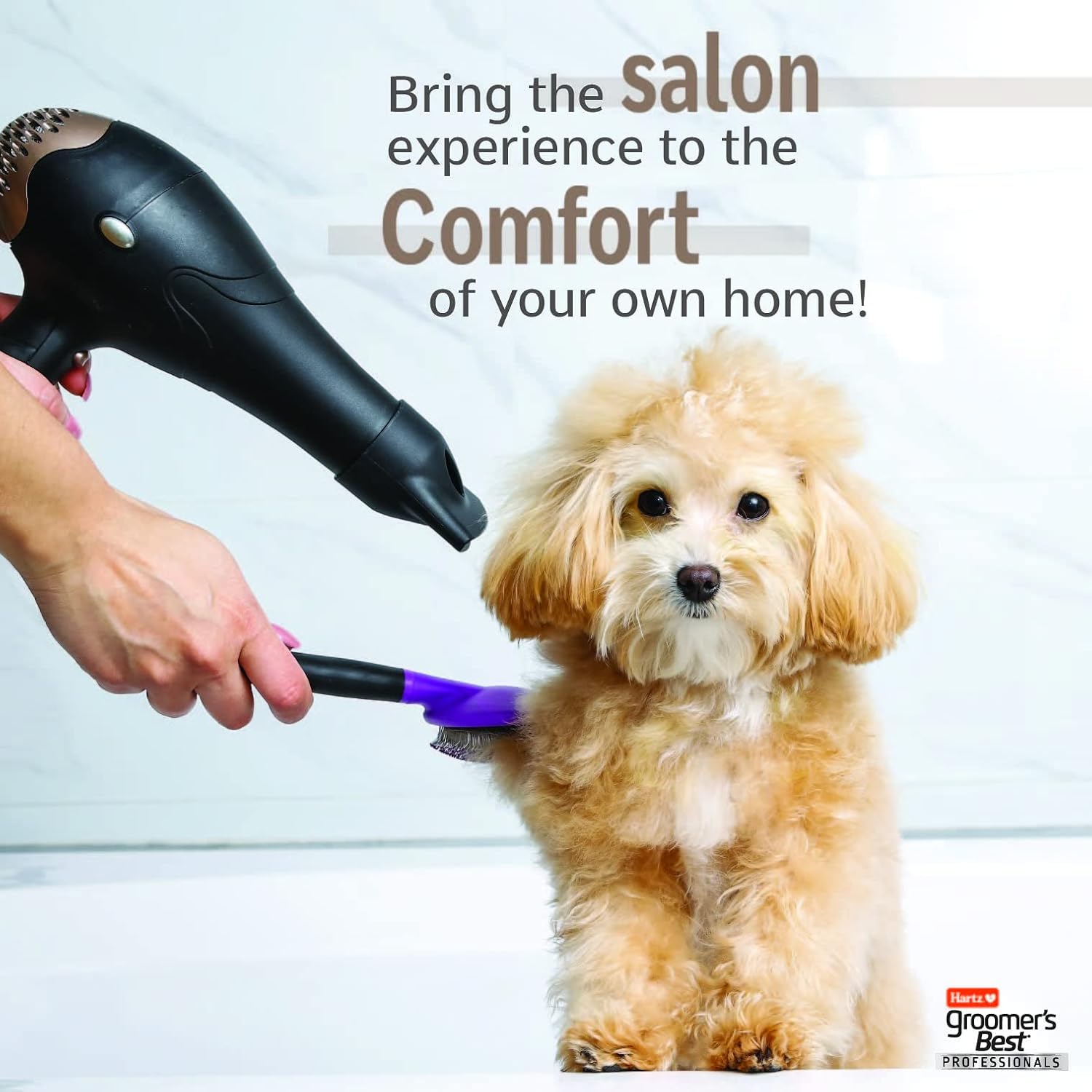Hartz professional grade multi benefit dog grooming shampoo bottle angled view