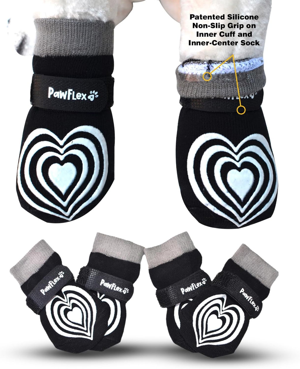 Medical Therapeutic Double Sided Non-Slip Cotton Dog Socks | PawFlex Comfy Pawz Silicone Grip on Inner Cuff No Twisting or Sliding Off | Senior & Disabled Dog Traction Control |Pet Paw Protection - Image 10