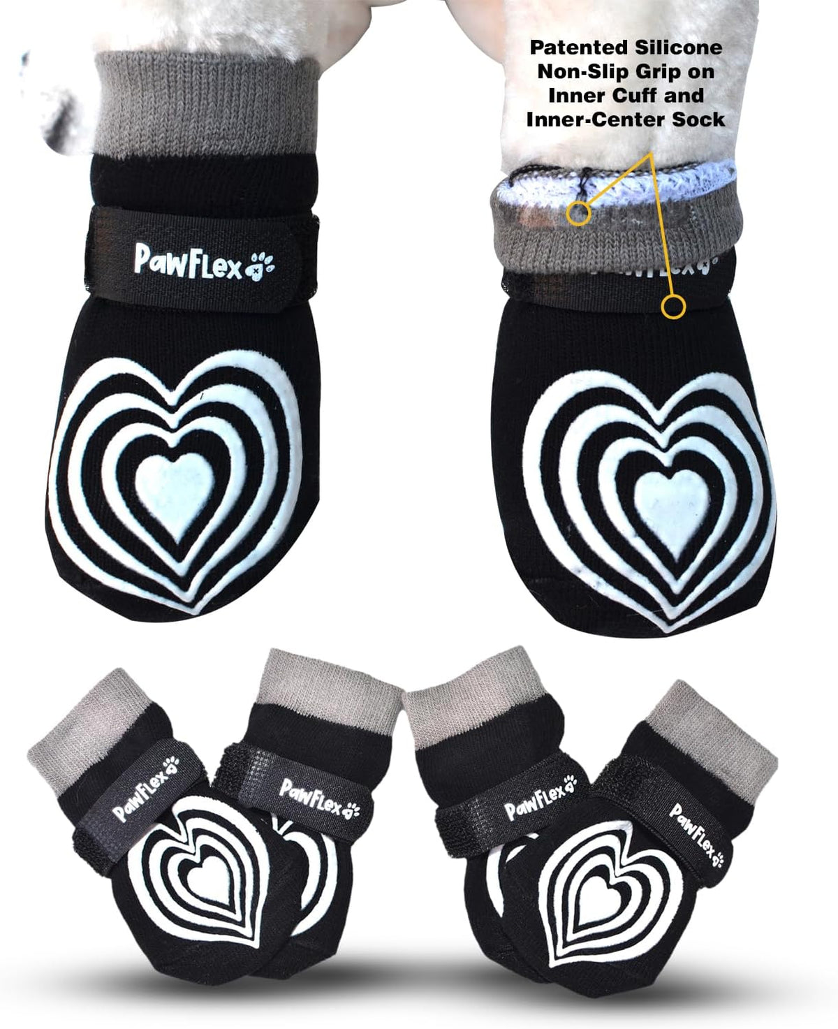 Medical Therapeutic Double Sided Non-Slip Cotton Dog Socks | PawFlex Comfy Pawz Silicone Grip on Inner Cuff No Twisting or Sliding Off | Senior & Disabled Dog Traction Control |Pet Paw Protection - Image 10