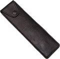Parker Safety Razor Genuine Leather Travel Case front view showcasing pebble finish and snap closure