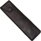 Parker Safety Razor Genuine Leather Travel Case front view showcasing pebble finish and snap closure