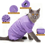 Back view showing snap closure of cat recovery clothing