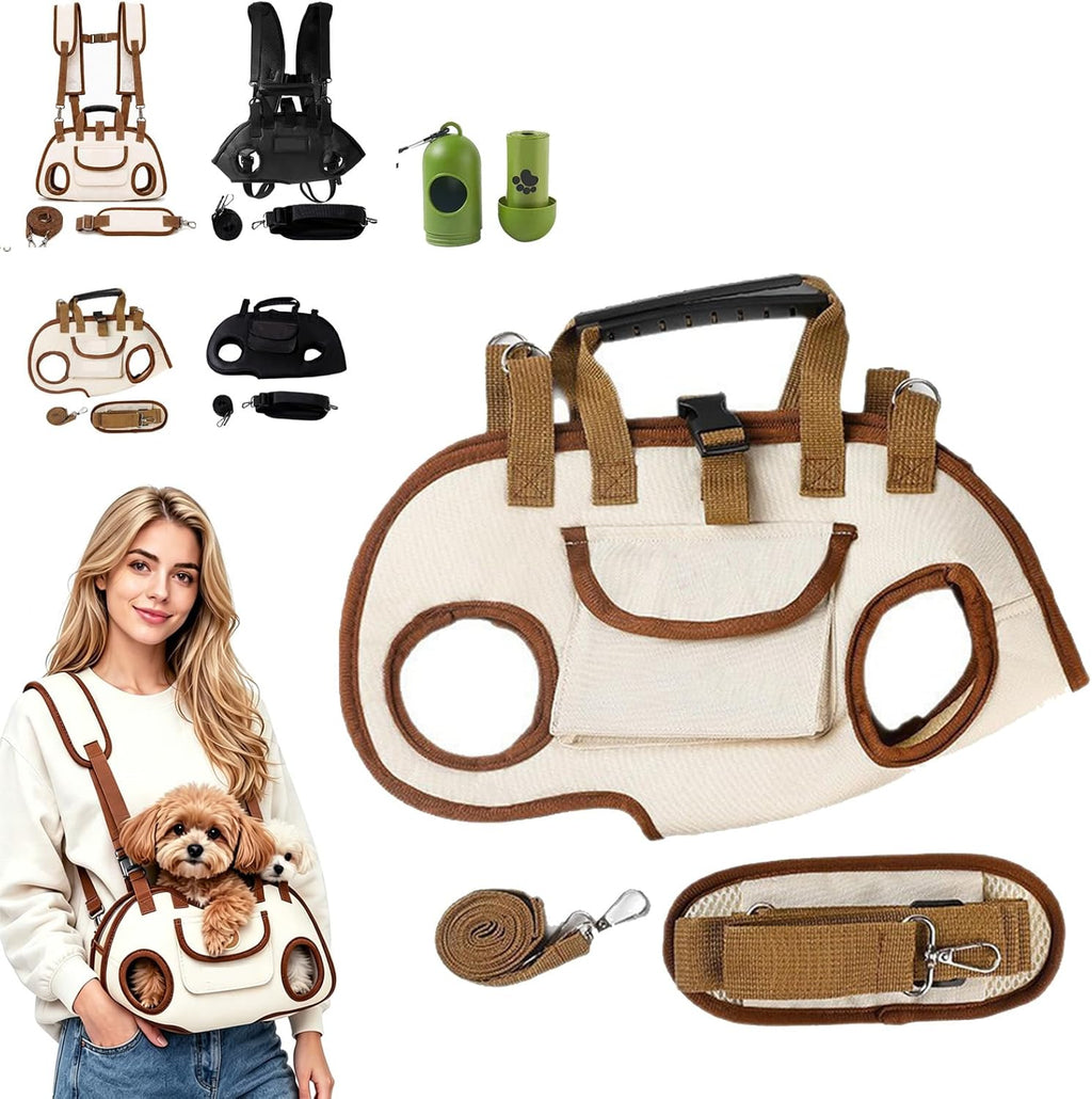 Small Dog Whole Body Lift Harness Pet Backpack, Cute Cat Walking Sling Dog Lift Harness, Dog Bag Breathable for Senior Mobility, Cars Hiking Outdoor (Black Single-Shoulder, L) - Image 9