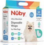 Nuby Pets Disposable Male Dog Wraps with Wetness Indicator, Absorbent & Leak-Resistant Belly Bands for Male Dogs, Medium (18-25" Waist), 50 Count - Image 10