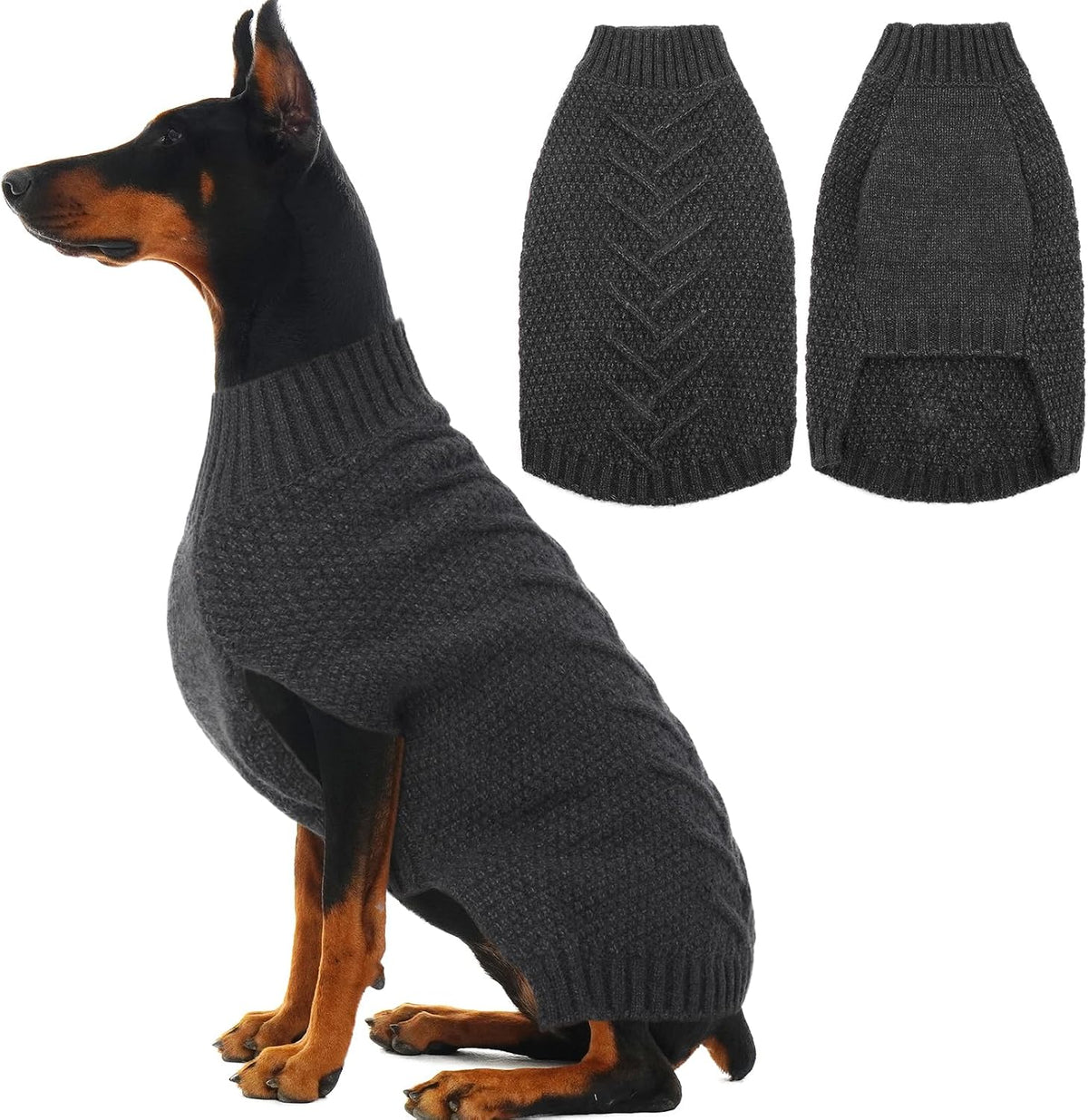 IECOii extra large dog sweater front view on a Labrador