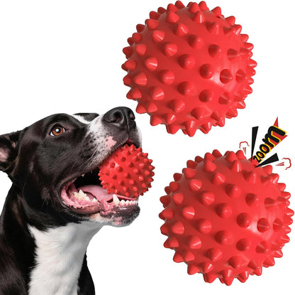 Beef-Flavored Durable Dog Ball for Aggressive Chewers, Tough Squeaky Rubber Toy for Pitbulls Large & Medium Breeds - Image 12
