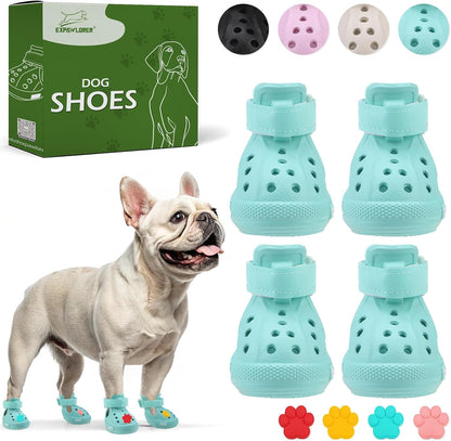 EVA Dog Shoes- Non-Slip Waterproof Dog Booties for Hot Pavement Summer, Easy ON & Off Reflective Adjustable Pet Boots & Paw Protectors, Rugged Sole for Small Medium Large Dog Outdoor Walking (Beige,M) - Image 13