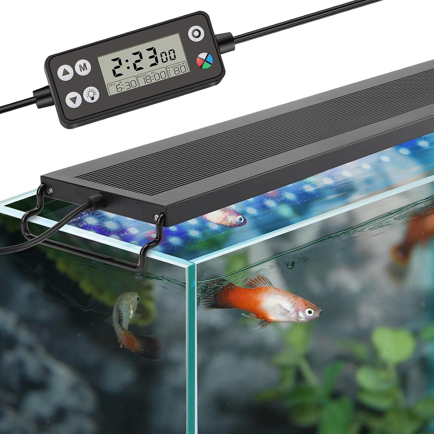hygger Auto On Off LED Aquarium Light, Full Spectrum Fish Tank Light with LCD Monitor, 24/7 Lighting Cycle, 7 Colors, Adjustable Timer, IP68 Waterproof, 3 Modes for 12"-18" Freshwater Planted Tank - Image 11