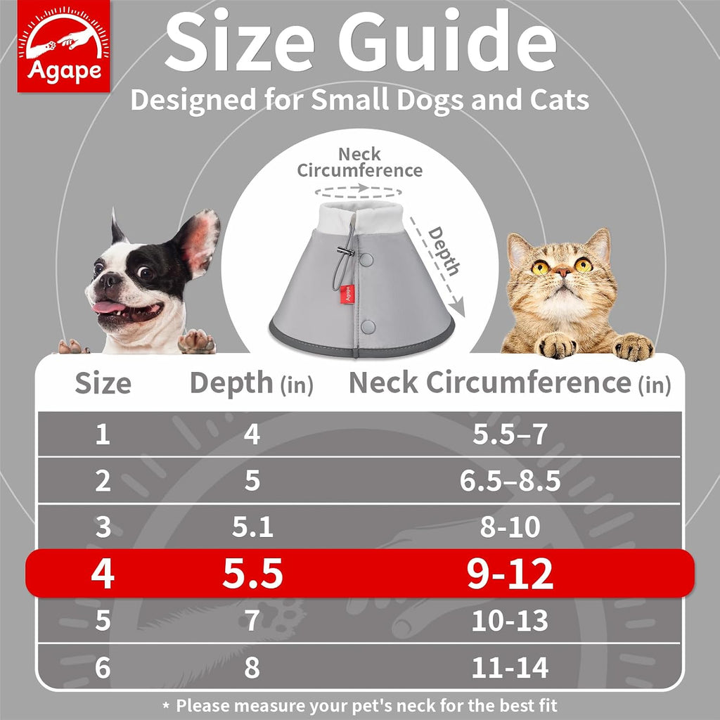 Agape Soft Dog Cone for Small Dogs & Cats, Recovery Collar to Stop Licking | Comfy E Collar Alternative for Puppies, Adjustable Cloth Cone After Surgery, Protective Neck Cone for Kittens, Washable - Image 15