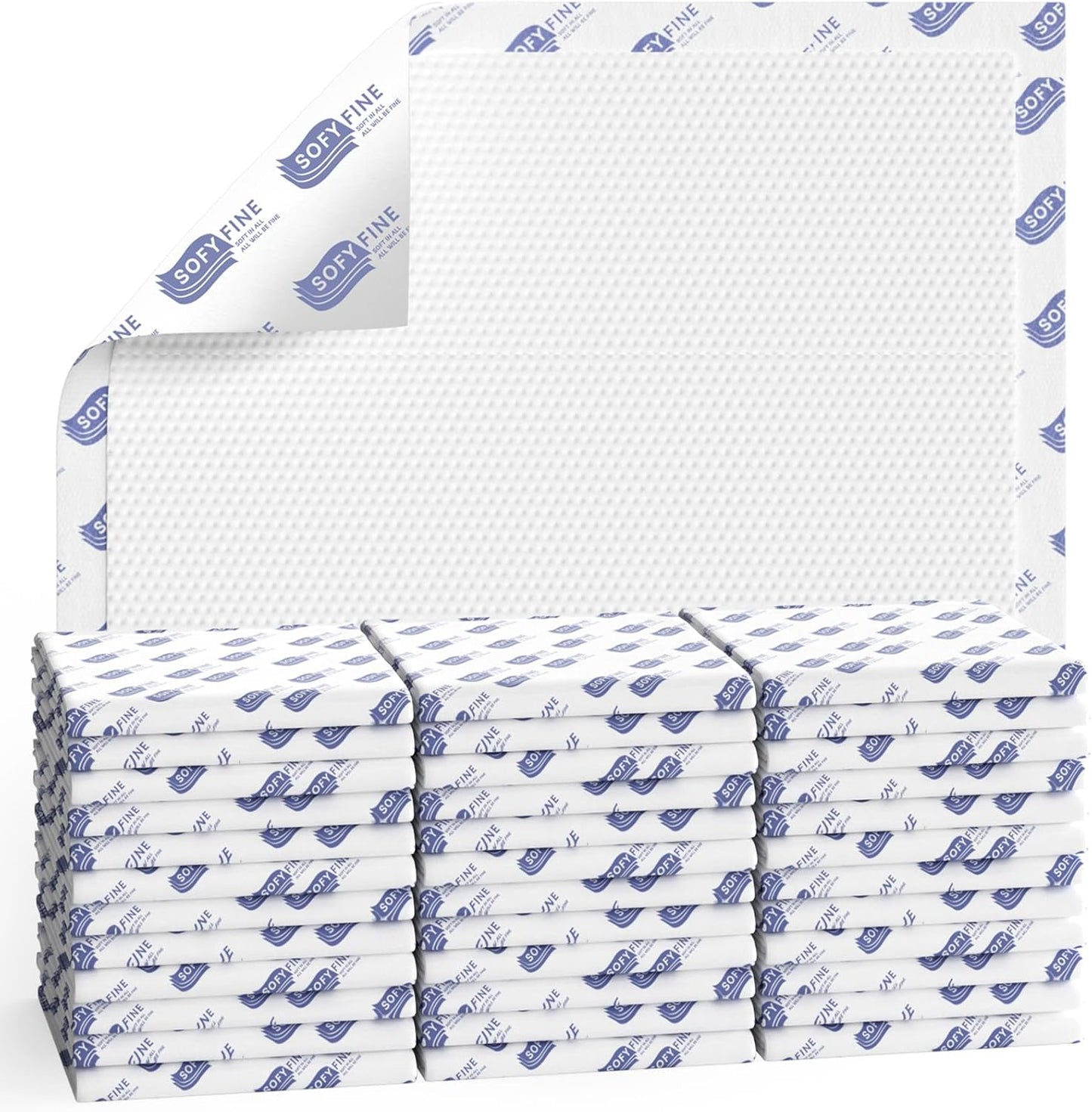 SOFYFINE disposable bed pads front packaging view showing extra large 36x36 incontinence underpads.