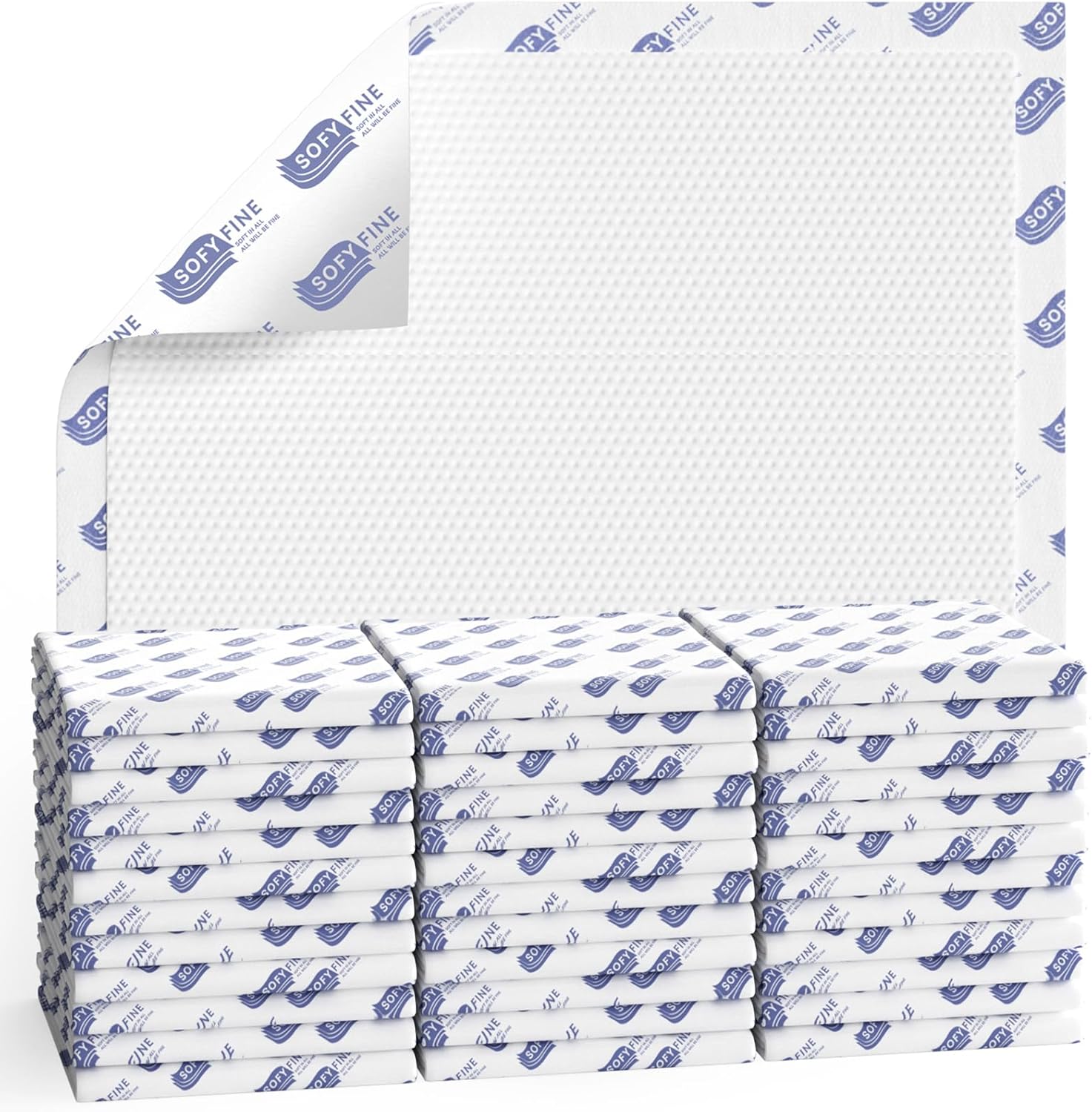 SOFYFINE disposable bed pads front packaging view showing extra large 36x36 incontinence underpads.