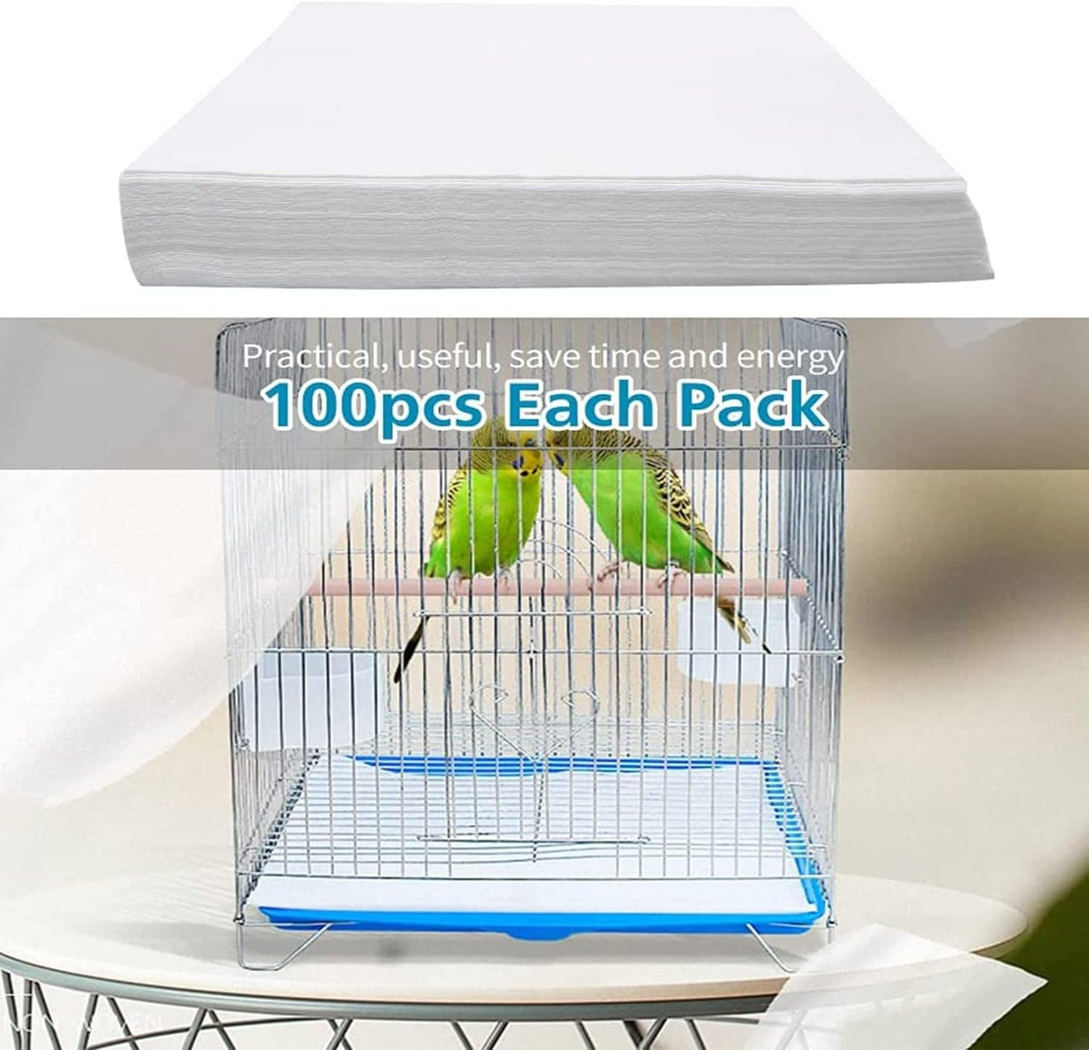 Person trimming Gigicloud bird cage liner to fit a small tray