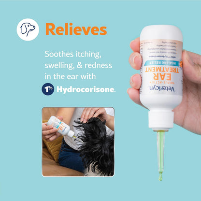 Professional pet ear cleaning solution with hydrocortisone