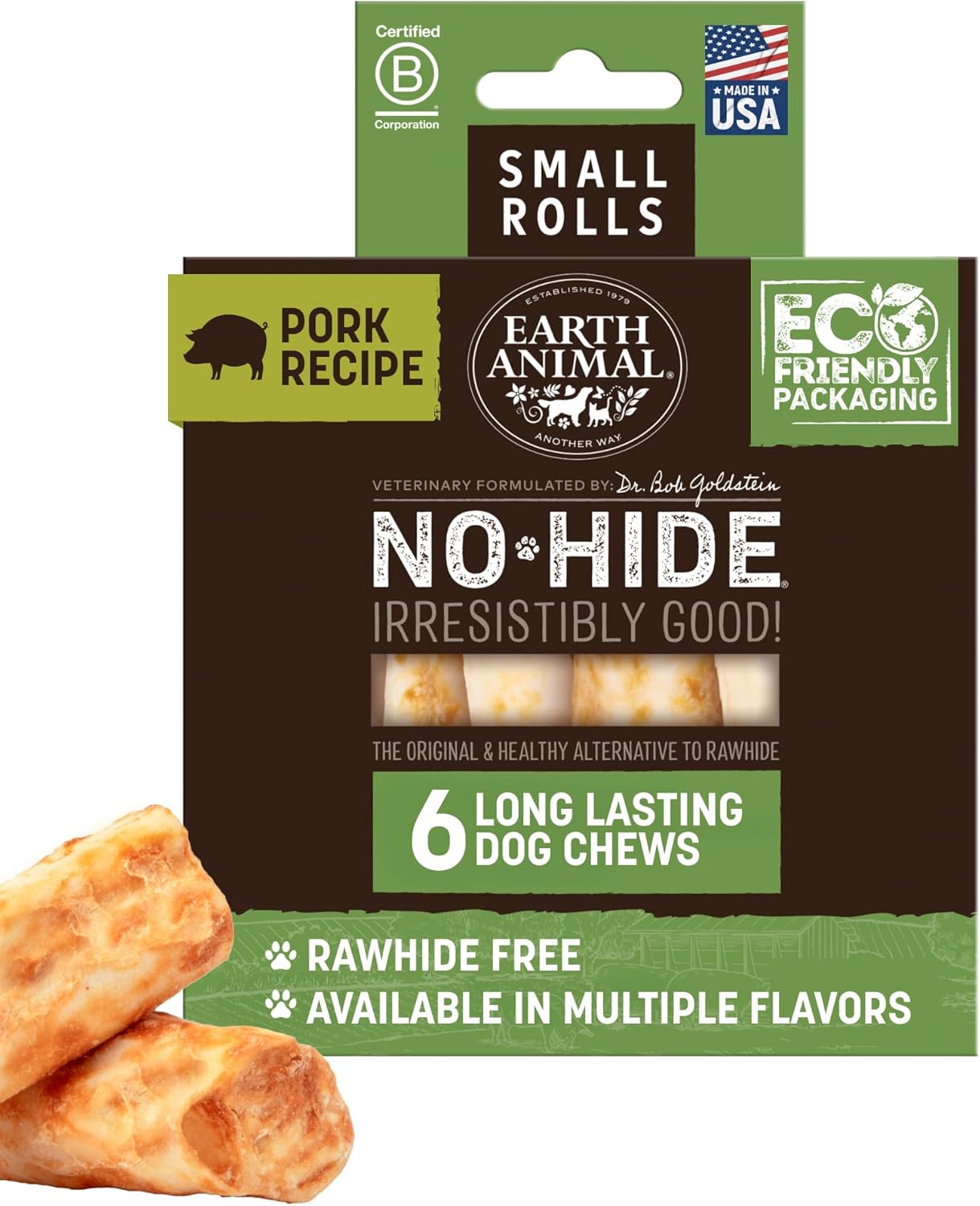 Earth Animal No Hide Chews - Long Lasting Rawhide Free Small Dog Chews Rolls, Chicken - 6 Count - Image 12