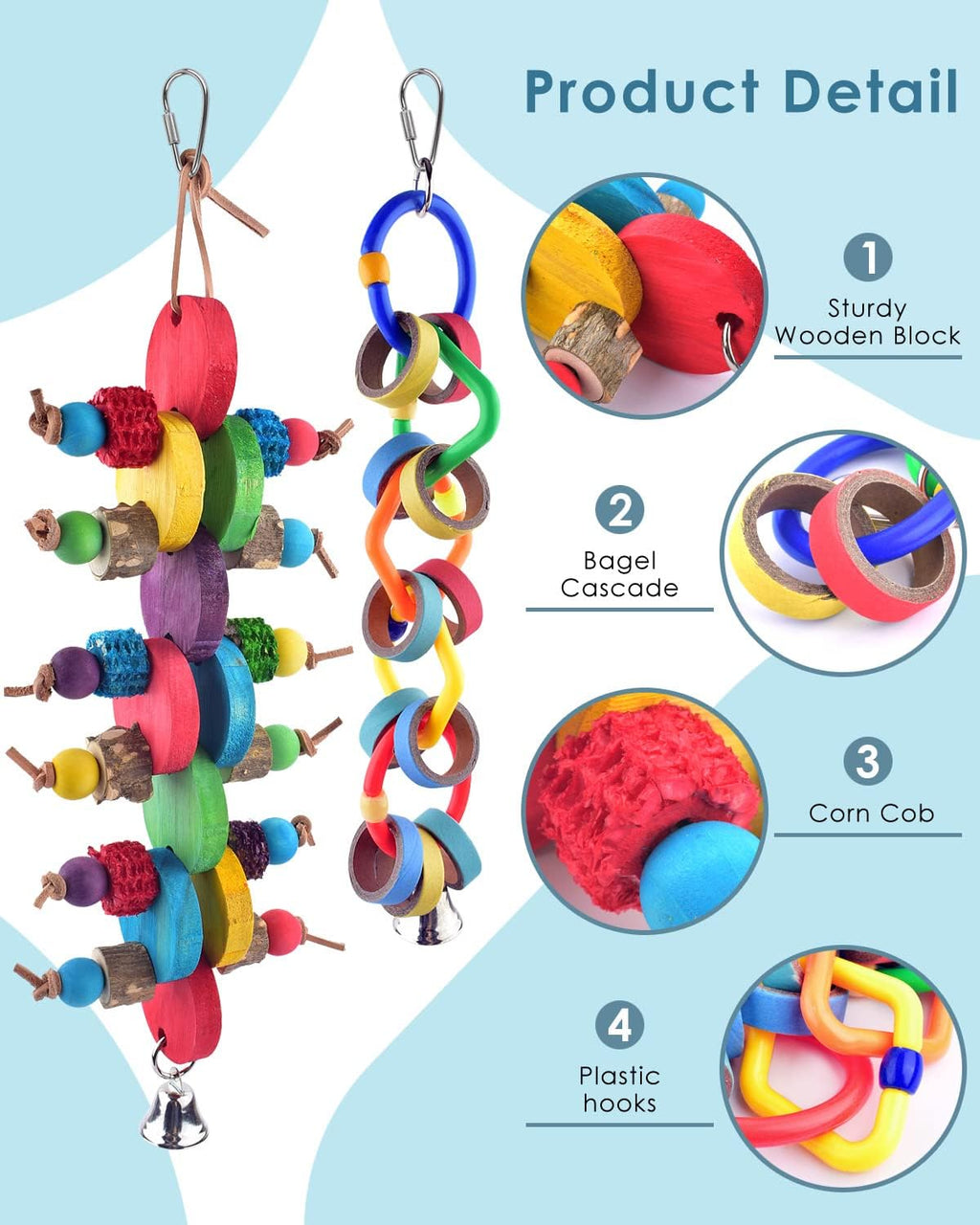 Hanging Bissap bagel cascade toy for small birds