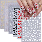 Sutaozhi Valentine heart nail art stickers front view showing all six sheets