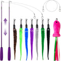 ZeyZoo interactive cat toy set front view with retractable wands and worm refills