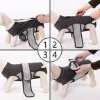 SAWMONG Dog Recovery Suit Male, Cotton Zipper Recovery Suit for Dogs, Dog Onesie for Surgery Female Neuter Bodysuit Prevent Licking Wounds Male, Substitute E-Collar & Cone(Gray, Small) - Image 9