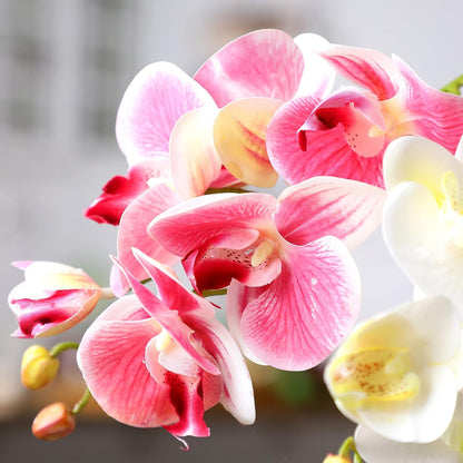 Flexible branches of artificial terrarium phalaenopsis plant