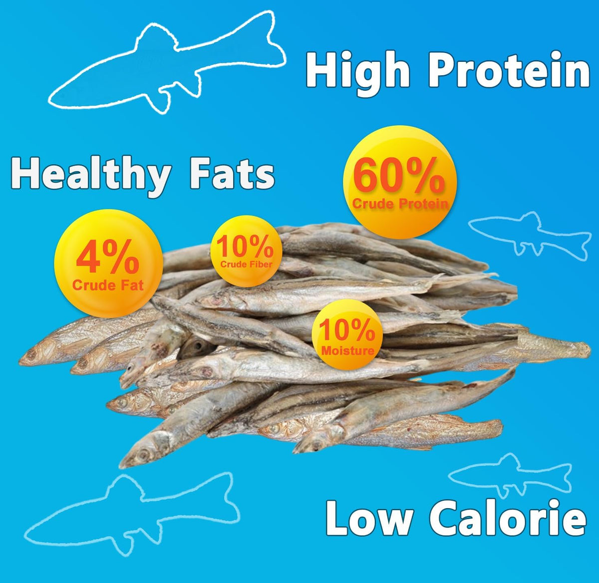 High protein freeze dried minnow training treats for dogs and cats