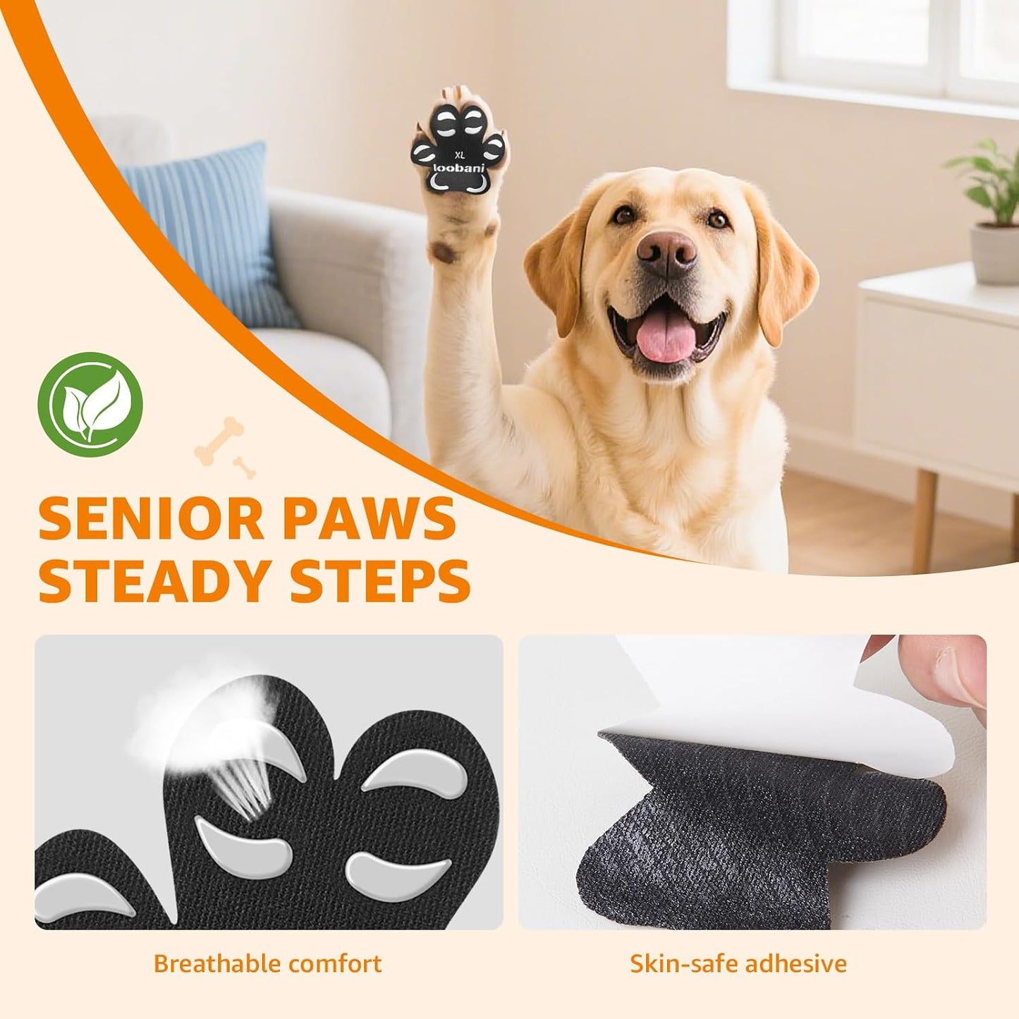 Dog paw pads showing silicone anti-slip dot texture