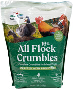 Back of Manna Pro 16 percent protein feed bag