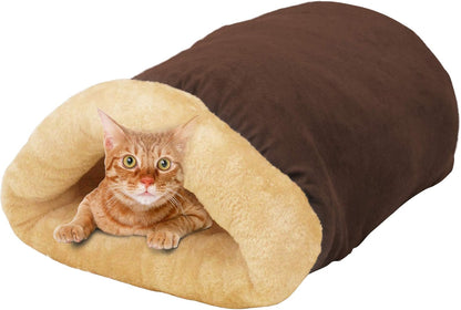 4 in 1 Self Warming Burrow Cat Bed, Pet Hideway Sleeping Cuddle Cave (Sage Green) - Image 9