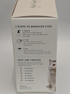 Close-up of the Eye Envy cat eye care starter set with natural ingredients for sensitive pet skin.