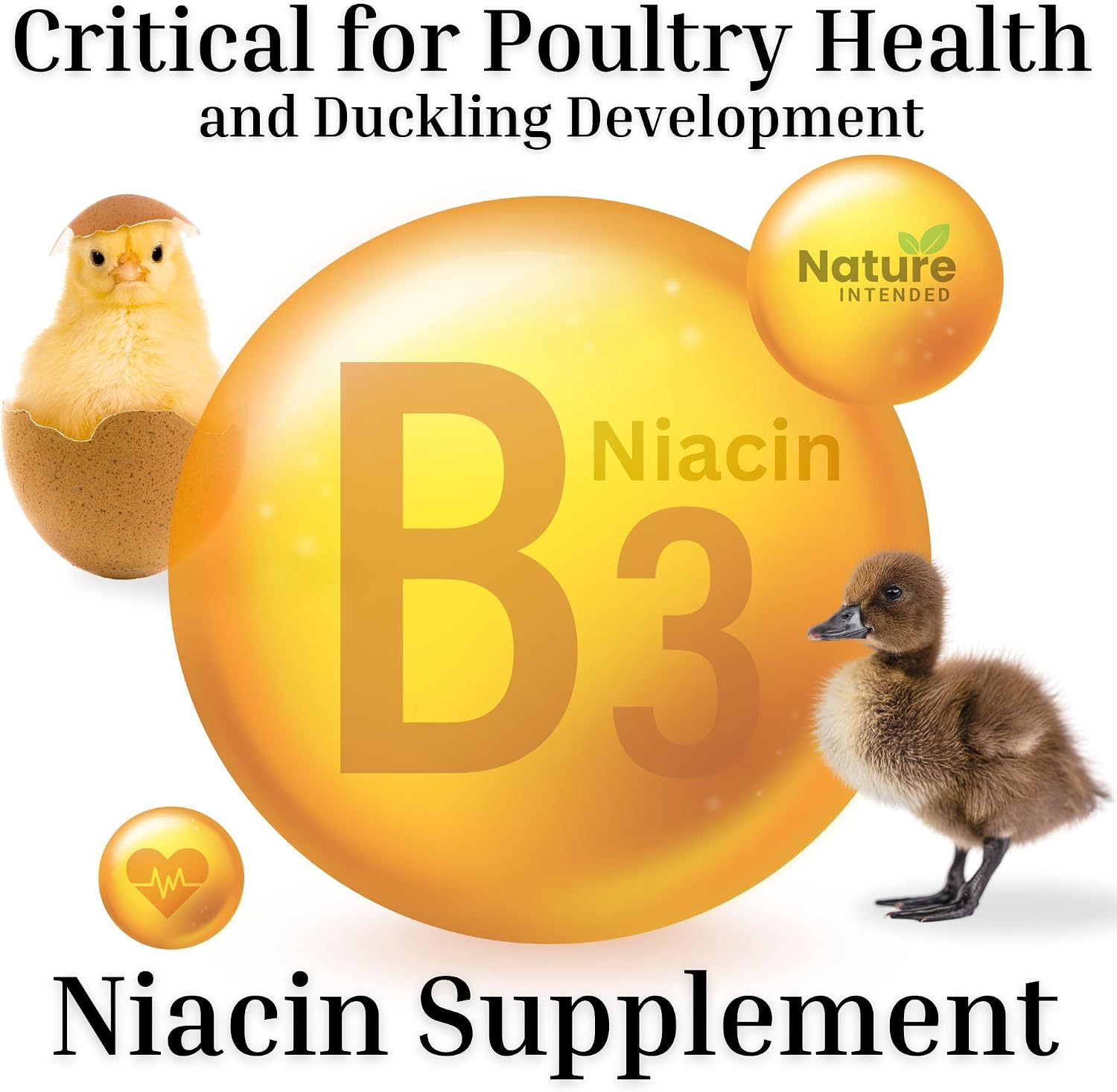 Nature INTENDED poultry supplement back label showing ingredients and directions