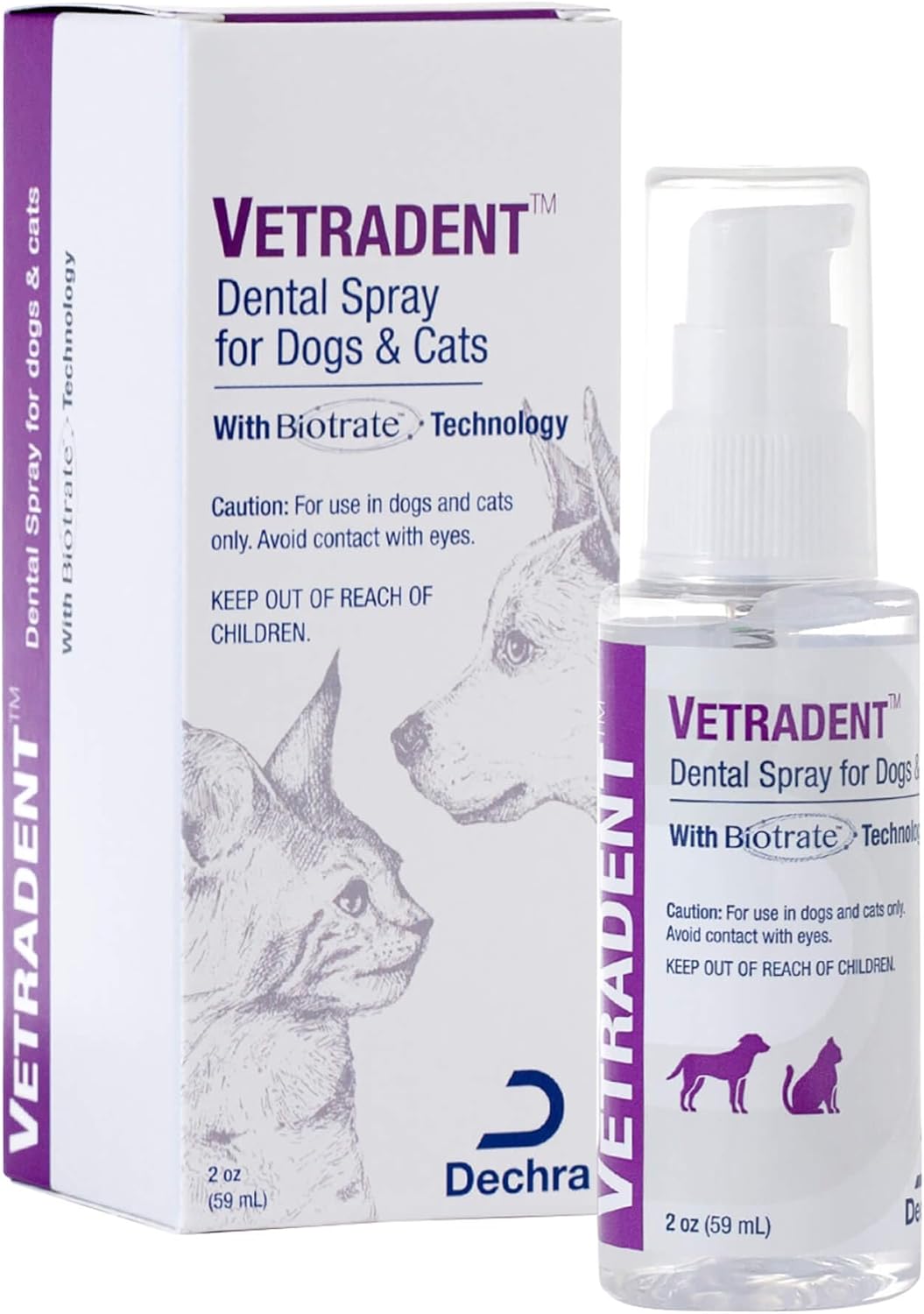 Full Vetradent pet oral hygiene canister showing the premium USA manufactured seal and protective cap.