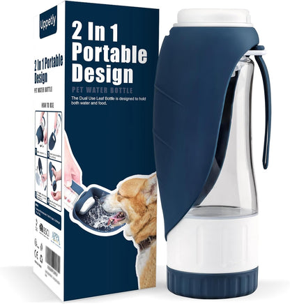 Uppetly Dog Water Bottle, Pet Water Bottle with Food Container and Drinking Feeder, Leak Proof, BPA-Free, Portable Foldable Puppy Water Cup Dispenser for Outdoor Walking, Travel, Hiking Large Pink - Image 10