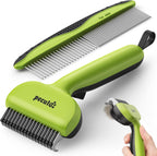 Pecute Self-Cleaning Undercoat Rake for Dogs Cats with Thick Double Coats | 1-click clean, 304SS, 18 rounded teeth, For seasonal heavy shedding & matting, Gentle on pets, Ideal for long/dense coats - Image 10