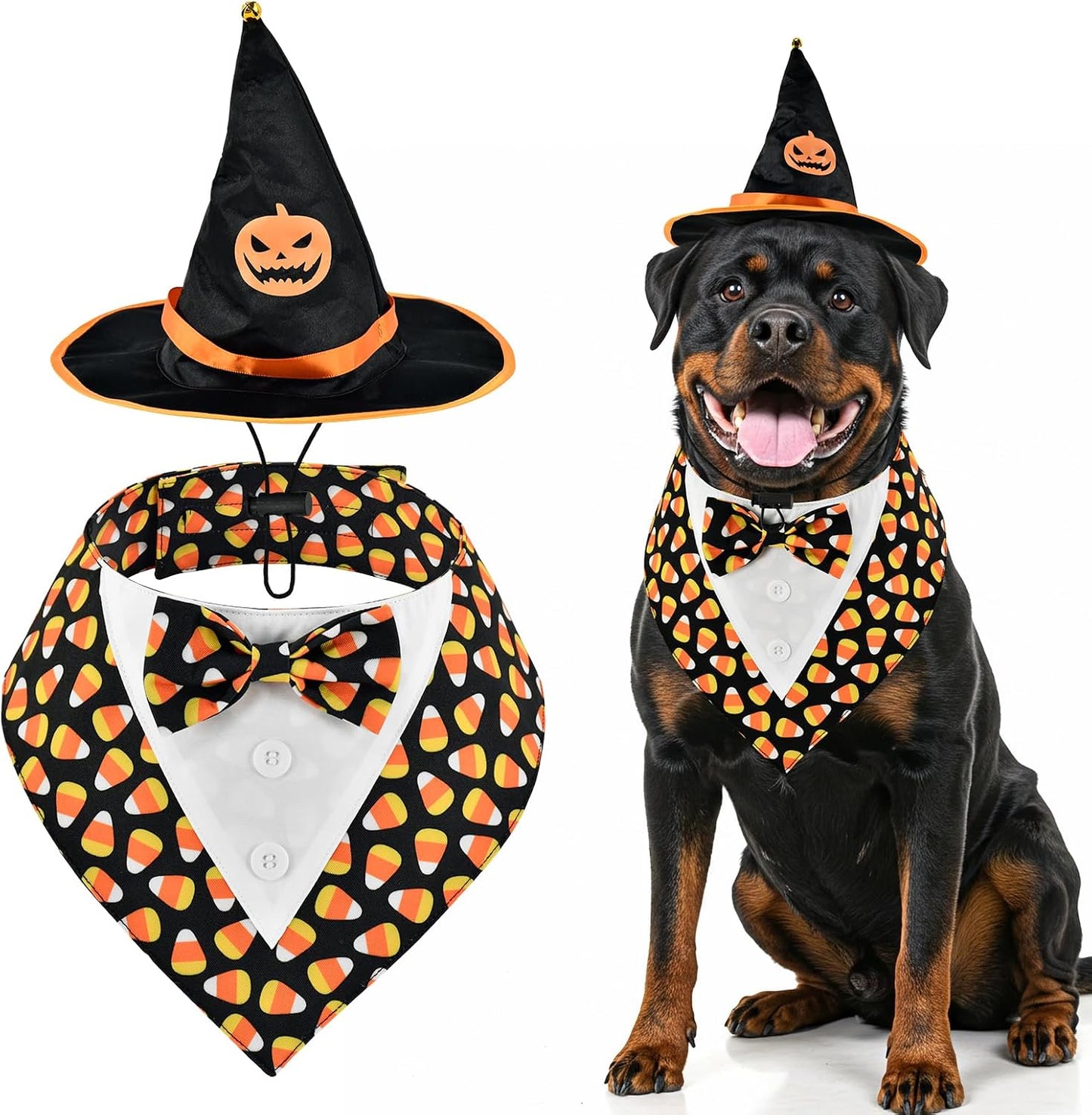 Independence Day Dog Tuxedo with Blue Bowtie Pet Uncle Sam Hat 4th of July Dog Costume Patriotic Themed Outfits for Cats Puppies Dogs L - Image 14