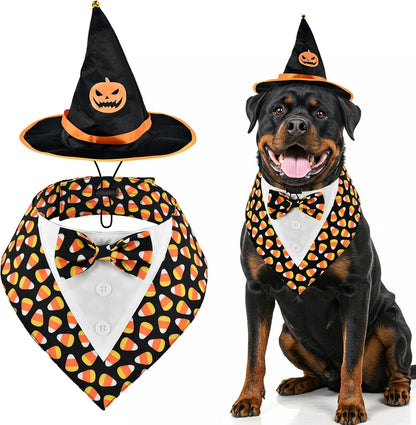 Independence Day Dog Tuxedo with Blue Bowtie Pet Uncle Sam Hat 4th of July Dog Costume Patriotic Themed Outfits for Cats Puppies Dogs L - Image 14