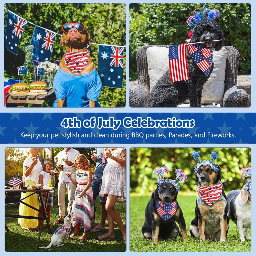 Vivifying patriotic pet accessory bundle showing both side designs clearly