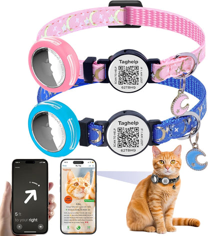 2 Pack Solid & Safe Safety Kitten Collars with Smart QR Code ID Tag for Girl Boy for Cats, Pet Collar, Breakaway Cat Collar,Silent, Lightweight,Durable QR Code Pet ID Tags (Blue) - Image 13