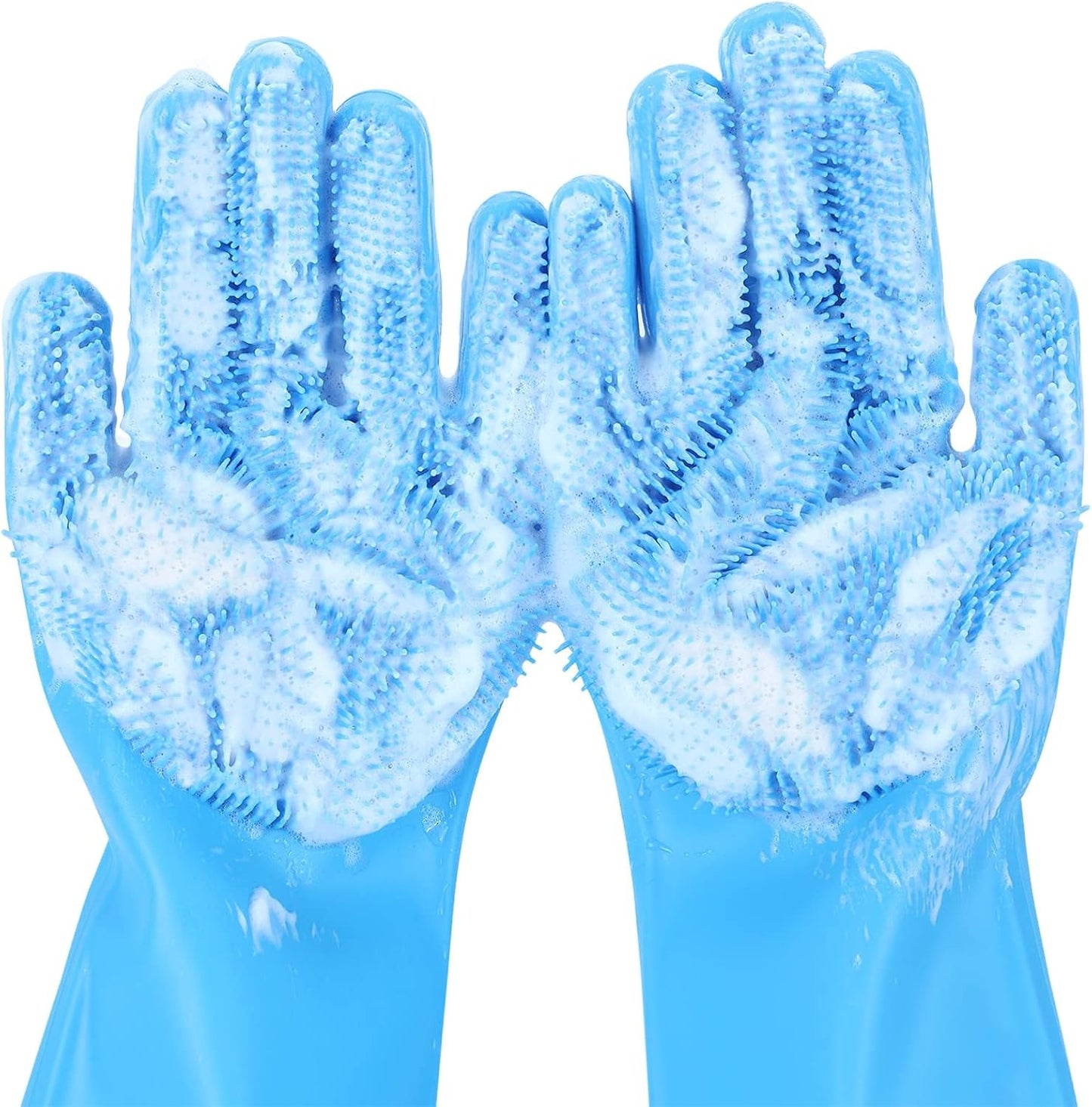 Pecute silicone pet grooming gloves front view for dog washing