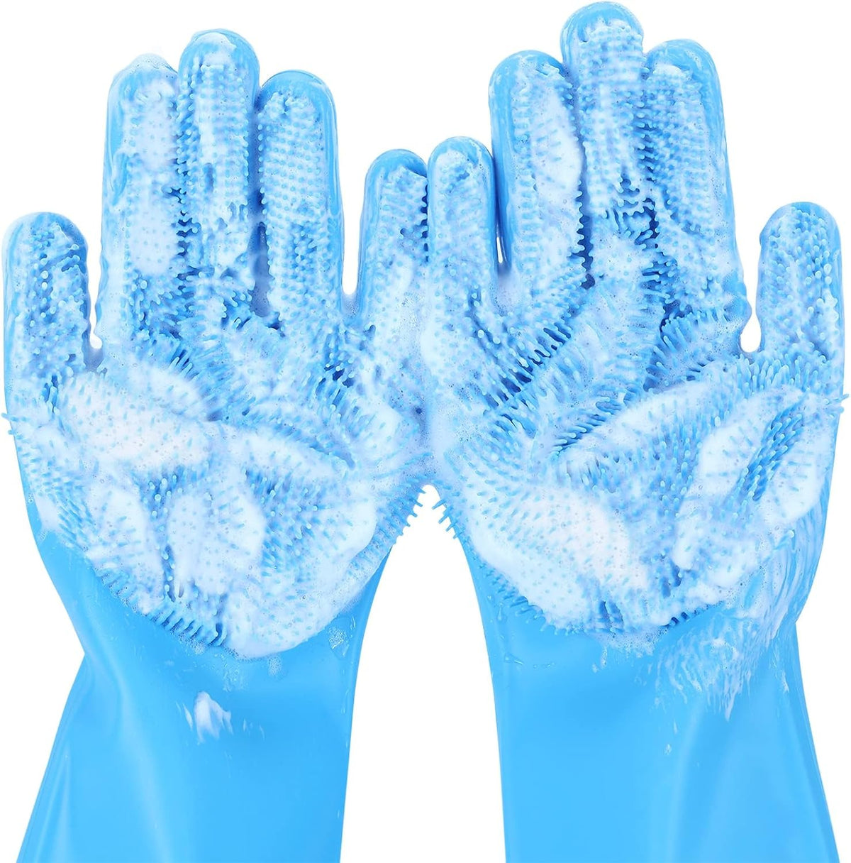 Pecute silicone pet grooming gloves front view for dog washing